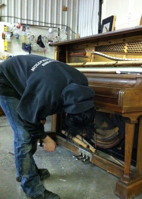 repurposed piano with many options for functionality, Thinking good lord what have I gotten myself into Visit us at for more repurposing fun