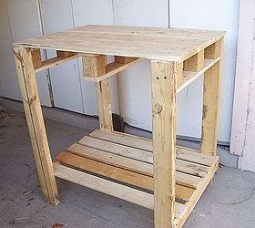 pallet potting table 2 ready for spring, diy, gardening, pallet, Pallet top and legs before back piece was added
