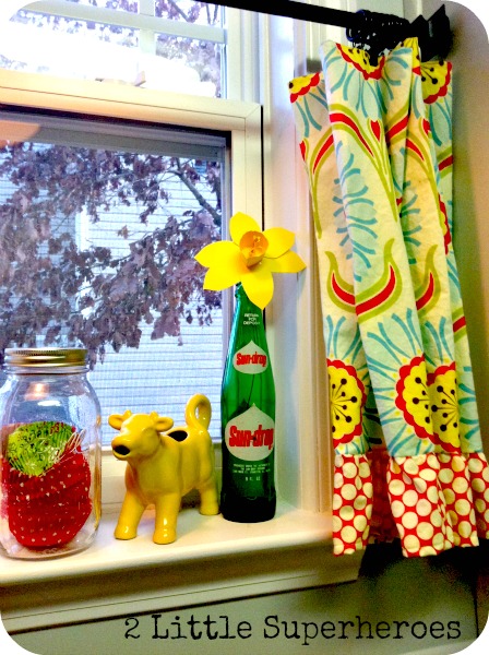 paper flowers in vintage soda bottles, crafts, repurposing upcycling, I heart daffodils