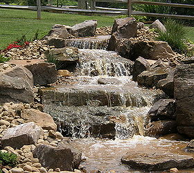 davidson n c pondless waterfall, ponds water features, A four tiered waterfall kicks off this pondless waterfall project