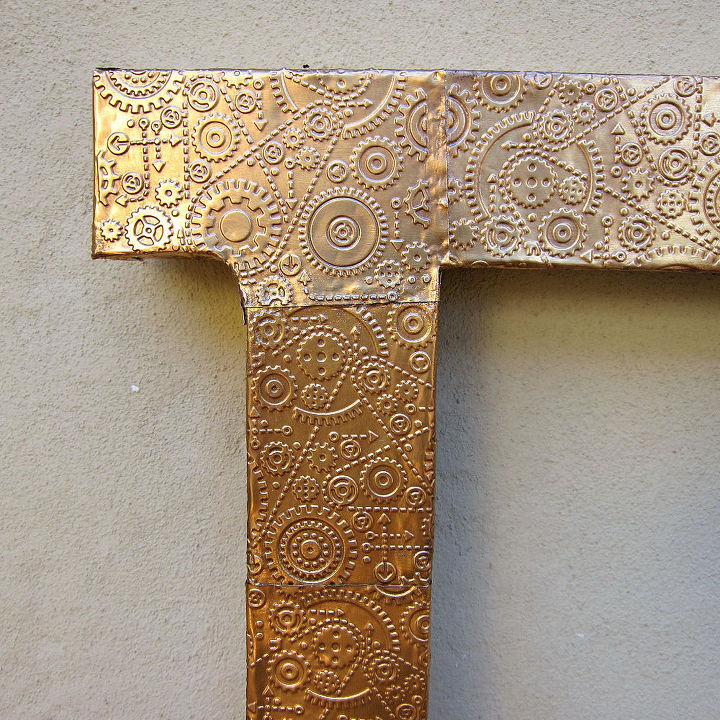 embossed metal monogram, crafts