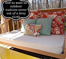 how to make an outdoor cushion cover out of a drop cloth, crafts, outdoor furniture, outdoor living, painted furniture, repurposing upcycling, After