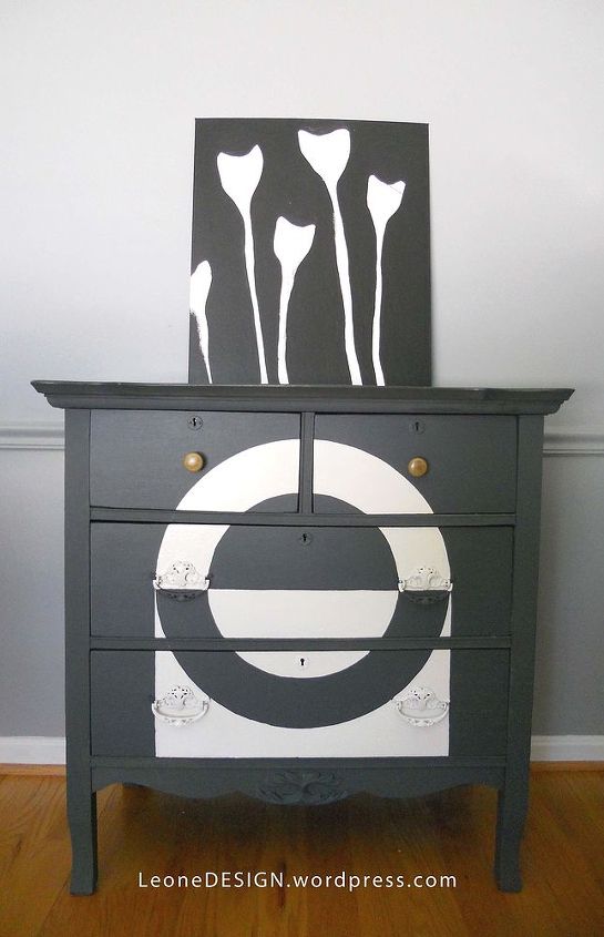 bold black dresser, home decor, painted furniture