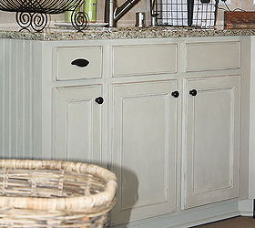 chalk painted kitchen cabinets, chalk paint, doors, home decor, kitchen cabinets, kitchen design, Lower cabinets in Country Grey