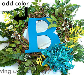 diy interchangeable wreath, christmas decorations, crafts, seasonal holiday decor, wreaths, Add a few colorful flowers and a centerpiece