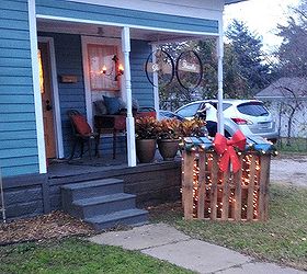 giant gift from pallet wood, christmas decorations, pallet, seasonal holiday decor, At Dusk