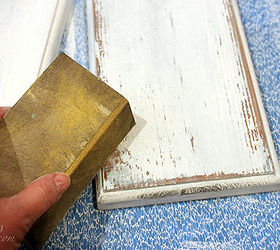 diy chippy paint technique, chalk paint, painting, Lightly sand to remove more paint and distress further