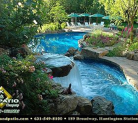 pools pools pools, decks, lighting, outdoor living, patio, pool designs, spas, Vinyl pool and spa project with waterfall into spa