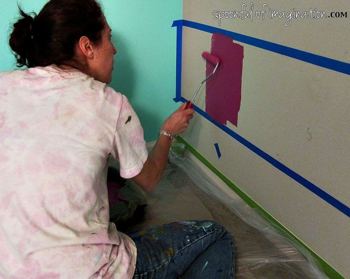 diy painted striped wall, bedroom ideas, diy, how to, paint colors, painting, wall decor