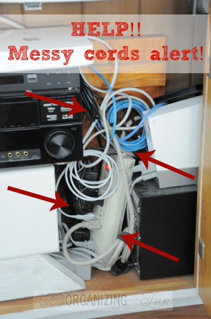 organizing messy cords, organizing, Messy messy cords
