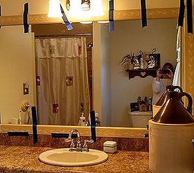 redesigning the main bathroom, bathroom ideas, home decor, home improvement, Framing on mirror new countertop
