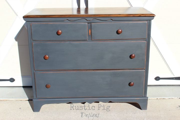 a dresser fit for boys, bedroom ideas, painted furniture, rustic furniture, The finished piece painted with Annie Sloan s Graphite