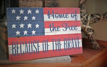 Distressed Wooden American Flag Barn Board Sign - Rustic Country Decor