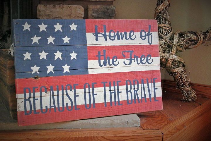 distressed wooden american flag barn board sign rustic country decor, crafts, pallet, patriotic decor ideas, seasonal holiday decor