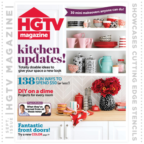 hgtv magazine showcases cutting edge stencils, painted furniture
