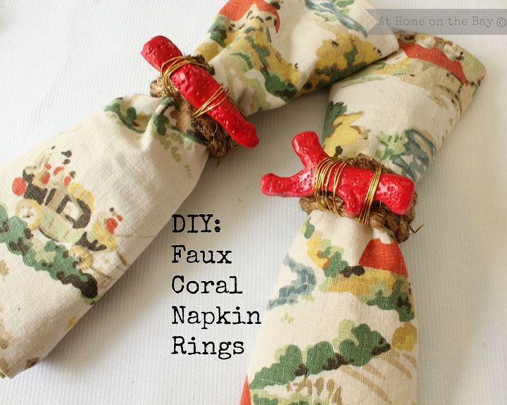 diy faux coral napkin rings, crafts