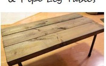 DIY plumbing pipe & upcycled or reclaimed wood tables