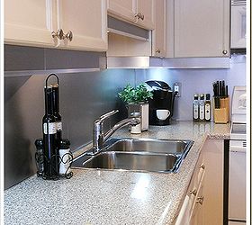 backsplash with the look of stainless steel, home decor, kitchen backsplash, kitchen design