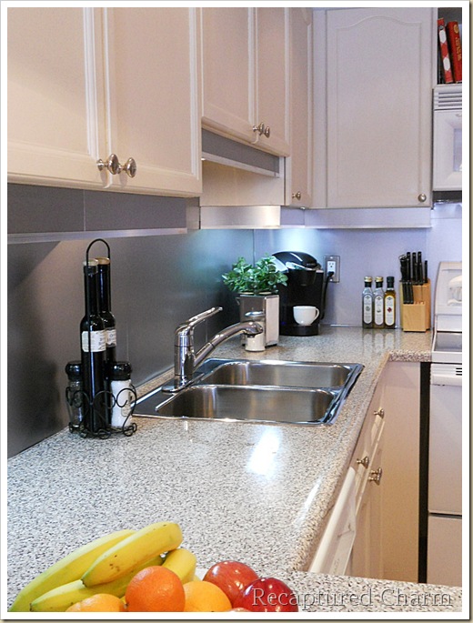 backsplash with the look of stainless steel, home decor, kitchen backsplash, kitchen design