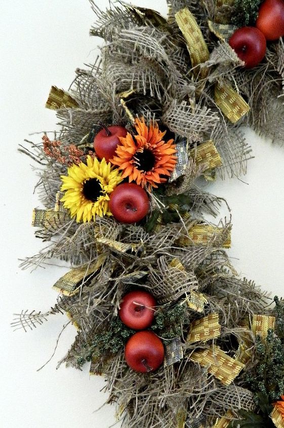rustic autumn kitchen wreath, crafts, seasonal holiday decor, wreaths, Fall Kitchen Wreath