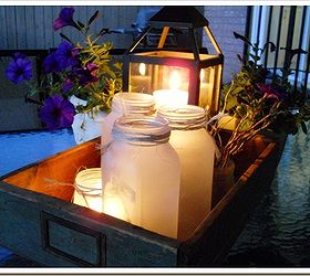 mason jar tealights, crafts, mason jars, patio, Out on the patio