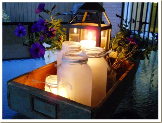 mason jar tealights, crafts, mason jars, patio, Out on the patio