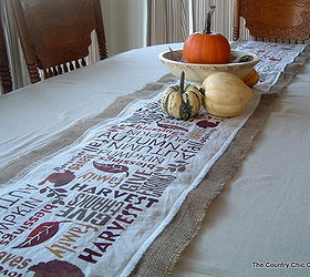 subway art burlap table runner, crafts, seasonal holiday decor, thanksgiving decorations, My complete table runner all ready for guests