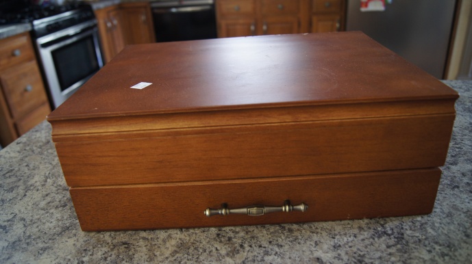 old flatware chest gets a new life, crafts, Boring before