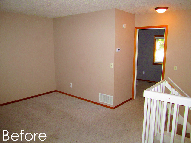 renovacion del dormitorio principal, Antes de derribar una pared y abrir las dos habitaciones en una sola