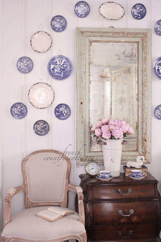 adding a little more french country charm with plates, home decor