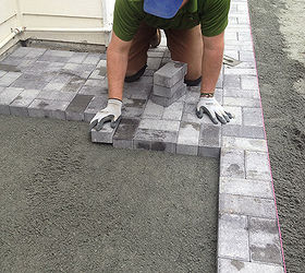 having read a recent post about dry laid flagstone versus pavers i wanted to share a, concrete masonry, curb appeal, diy, how to, patio, tools, I have added pics showing pavers being laid on the screeded sand bed You can see the string line set up to keep things running straight Don t try this without a string it will become a nightmare to straighten later