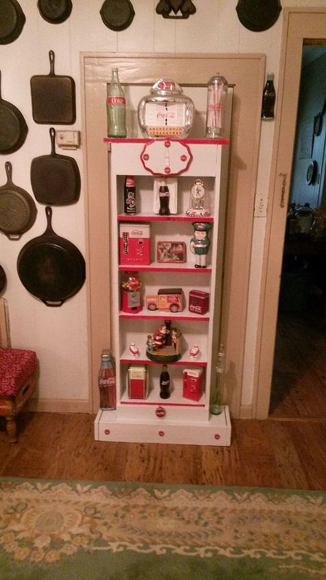 coca cola niche, painted furniture, shabby chic, storage ideas, One of A Kind Coca Cola Cabinet