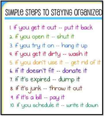 organization, organizing, Clear clutter with these simple steps in a home
