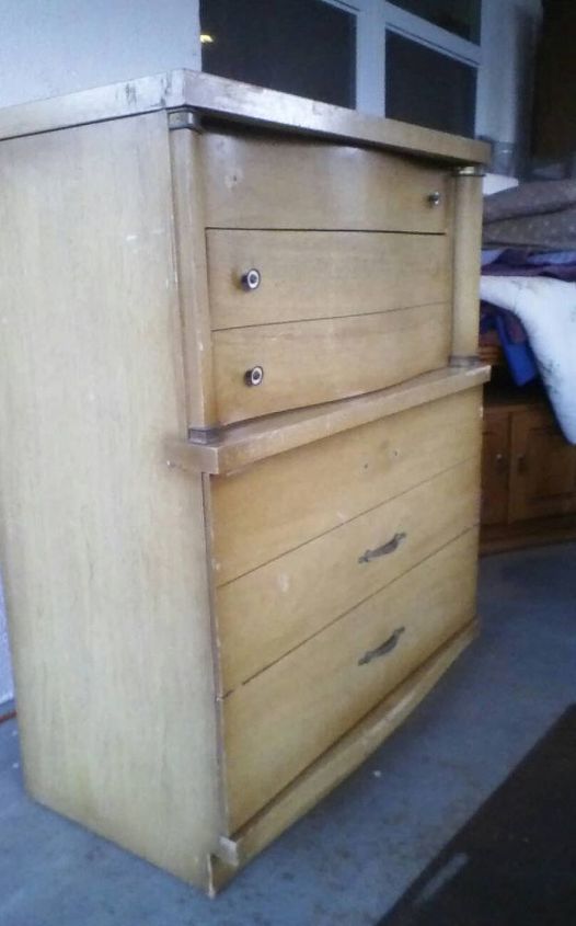 20 used dresser turned into child s dream dresser, painted furniture, Before old used and missing knobs
