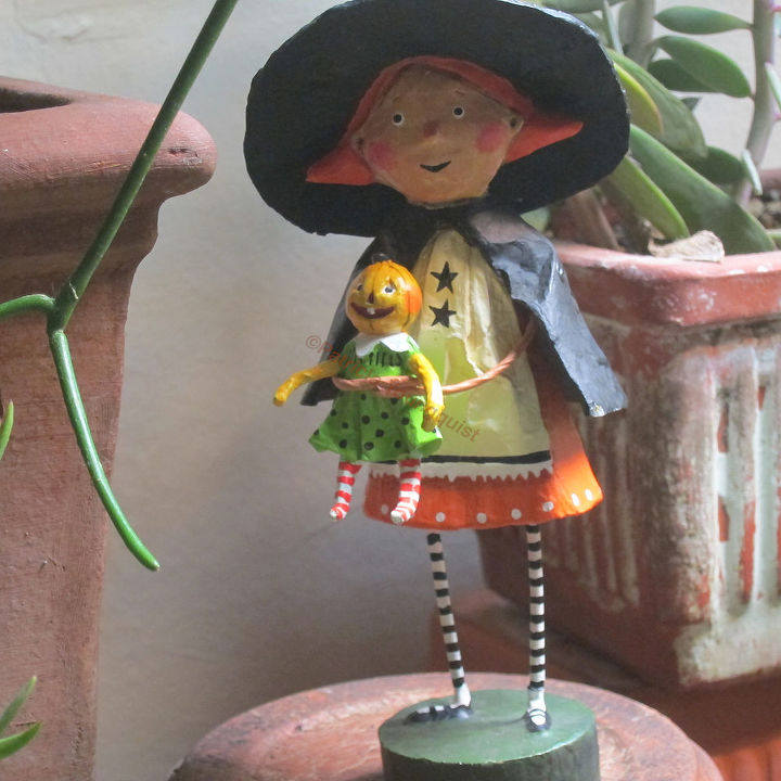 conclusion of follow up halloween decor part 4 of 4, flowers, gardening, halloween decorations, seasonal holiday d cor, succulents, thanksgiving decorations, MOM AH WITCH alongside a PENCIL CACTUS in my SUCCULENT GARDEN