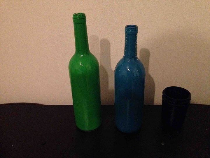 diy painted bottles, crafts, repurposing upcycling, Painted bottles