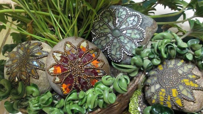sue s rock star mosaic rocks, crafts, gardening, repurposing upcycling, Rock stars