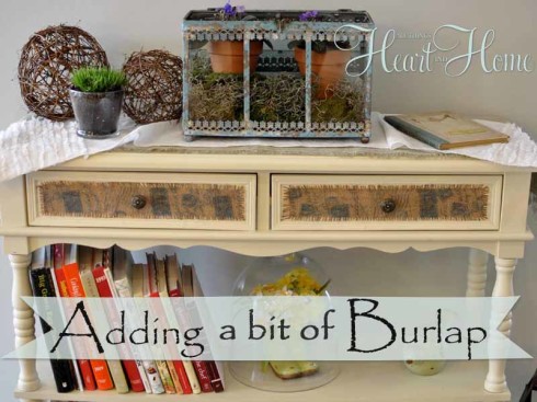 10 easy projects with mod podge, crafts, decoupage, A few months ago I added some burlap ribbon to a plain side table using Mod Podge It was a great way to bring a bit of rustic to my cottage decor