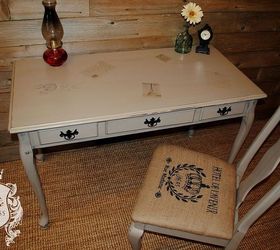 writing desk with french image transfers, painted furniture, rustic furniture