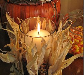 easy and inexpensive pottery barn inspired indian corn candle, crafts, seasonal holiday decor, Love the look of these easy fall decorations