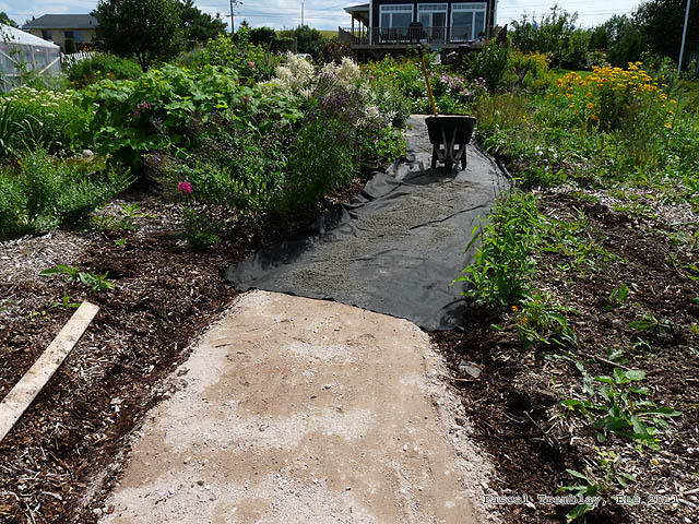 garden path design idea, gardening, landscape, outdoor living, ponds water features, Installing Geotextile See how to build it