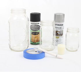 craft crush diy mason jar candle holder, chalkboard paint, crafts, home decor, mason jars, painting