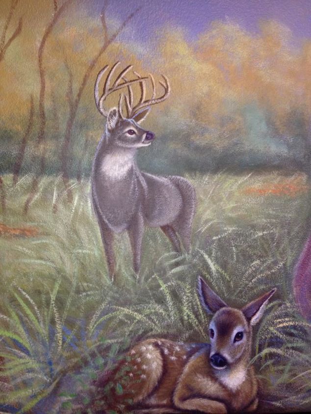 mural de caza en la habitacin de los nios, Peque o ciervo detallado