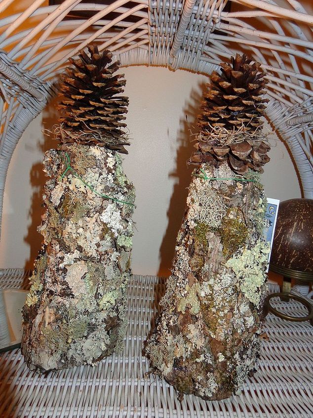 rustic forest finds bark tree home decor hobbit house fairy gnome, crafts, repurposing upcycling