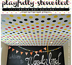 playfully stenciled polka dot ceiling giveaway, painting, wall decor