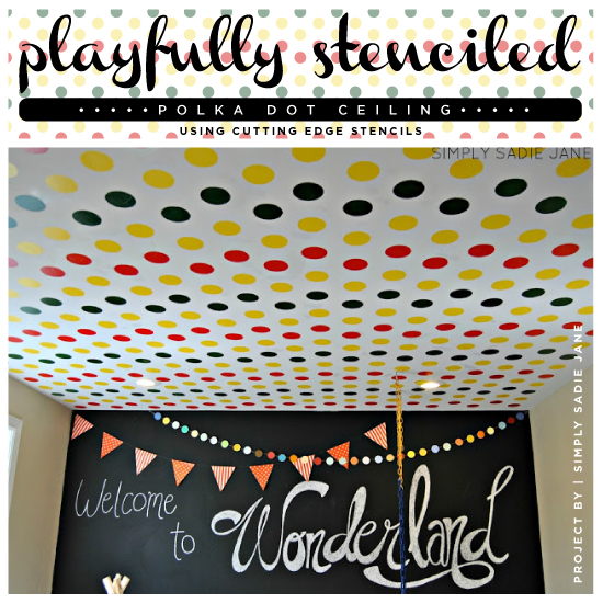 playfully stenciled polka dot ceiling giveaway