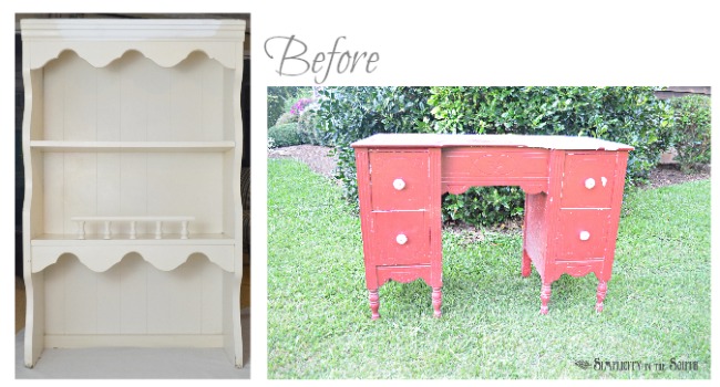 hutch and desk transformed to a beverage station potting bench, painted furniture, repurposing upcycling