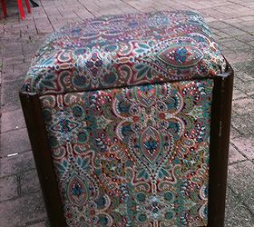 repurposing a vintage sewing bench into a blanket storage footstool, painted furniture, repurposing upcycling