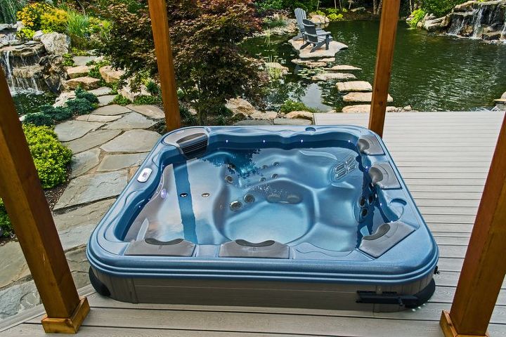 making news a portable hot tub wins over all other water features, landscape, outdoor living, ponds water features, Spa Living Area won prestigious award