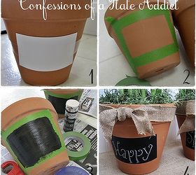 a fun and easy gift idea chalkboard flower pots, chalkboard paint, crafts, flowers, gardening, Easy to follow directions can be found on my blog
